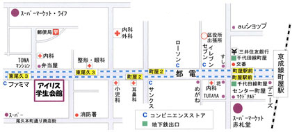 アイリス学生会館の地図