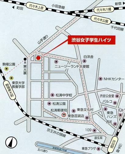 渋谷女子学生ハイツの地図