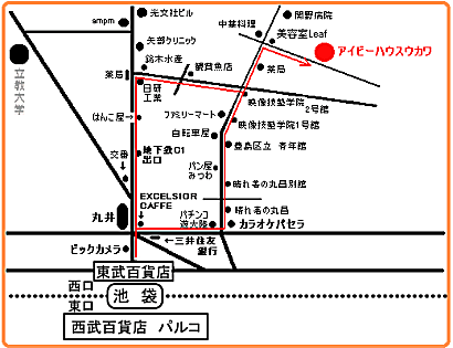 アイビーハウスウカワ地図